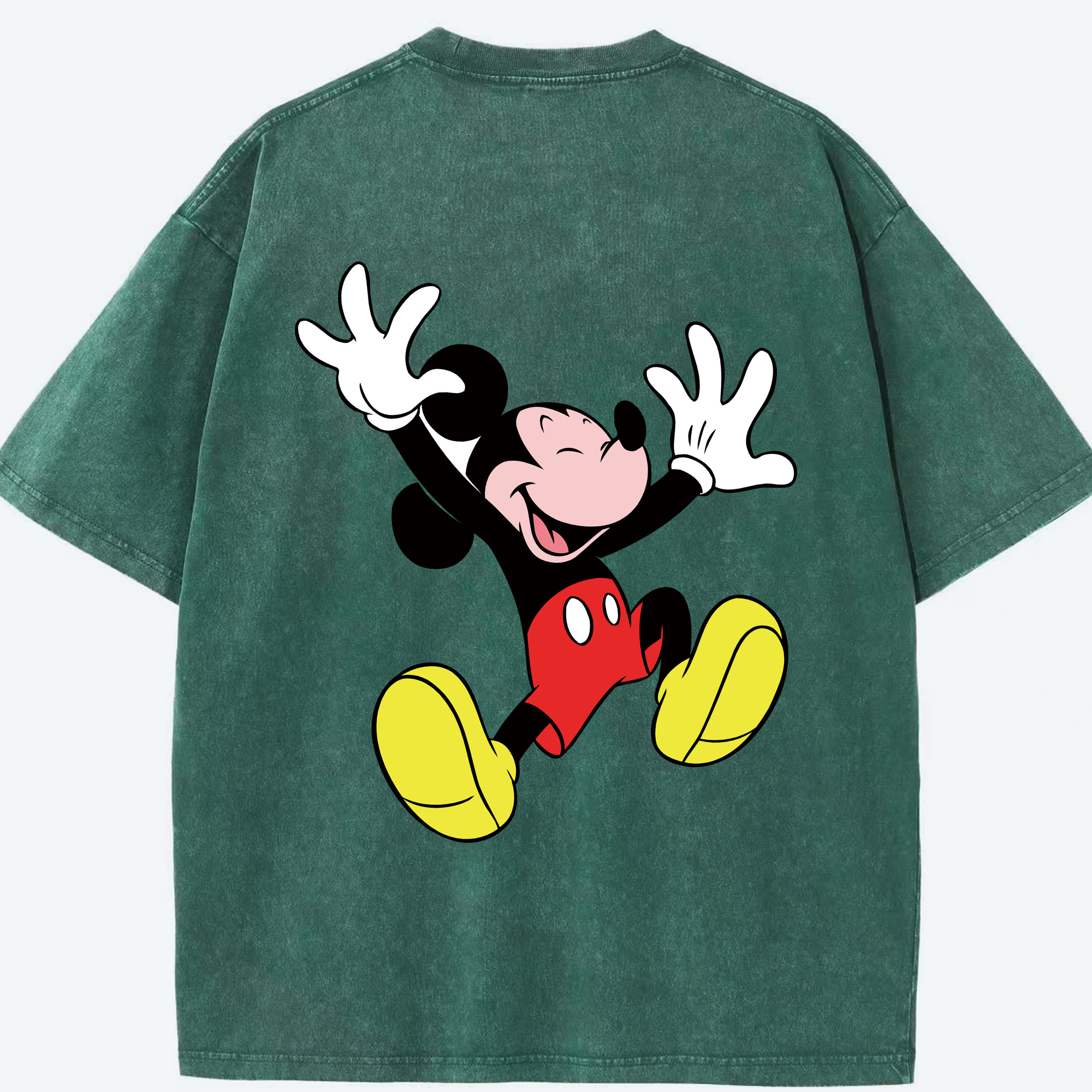 （画像用） ミッキーマウス Mickey Mouse 綿100% ヴィンテージ風 半袖Tシャツ（背面プリント）